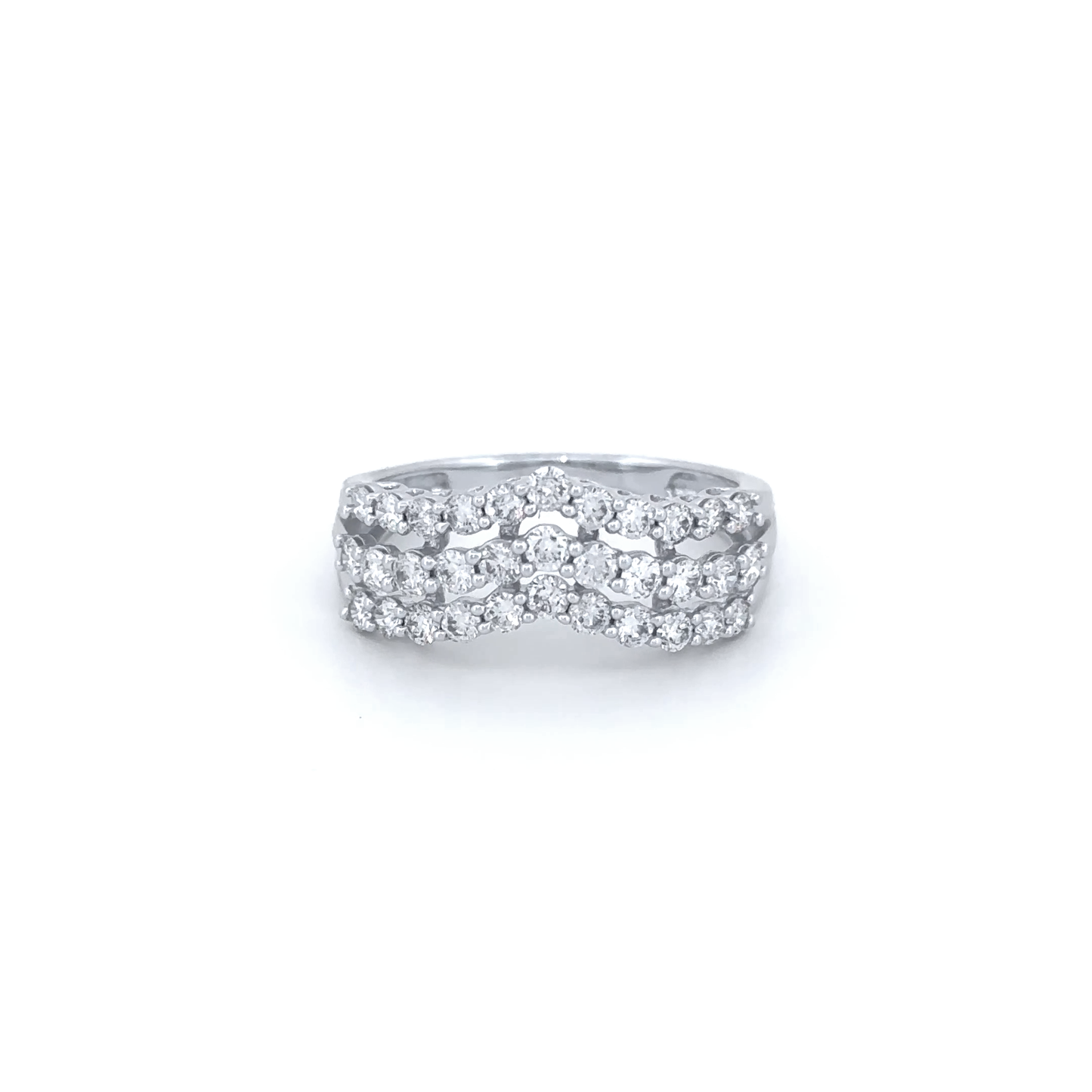Elegant Multi-Row Diamond Ring
