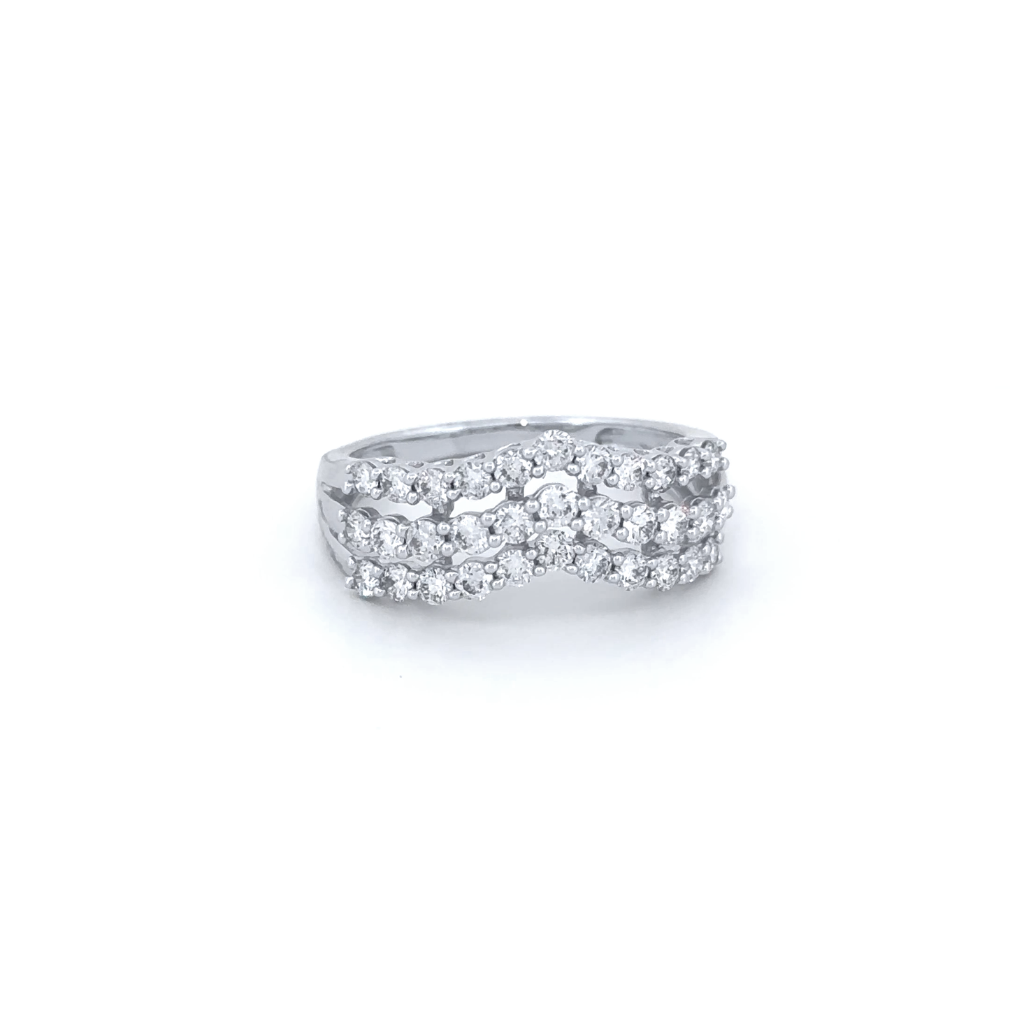Elegant Multi-Row Diamond Ring