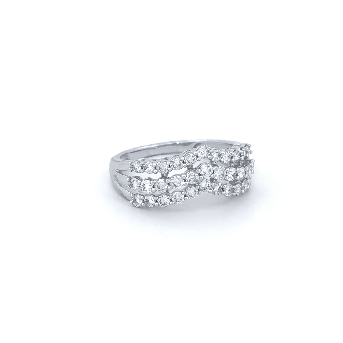 Elegant Multi-Row Diamond Ring