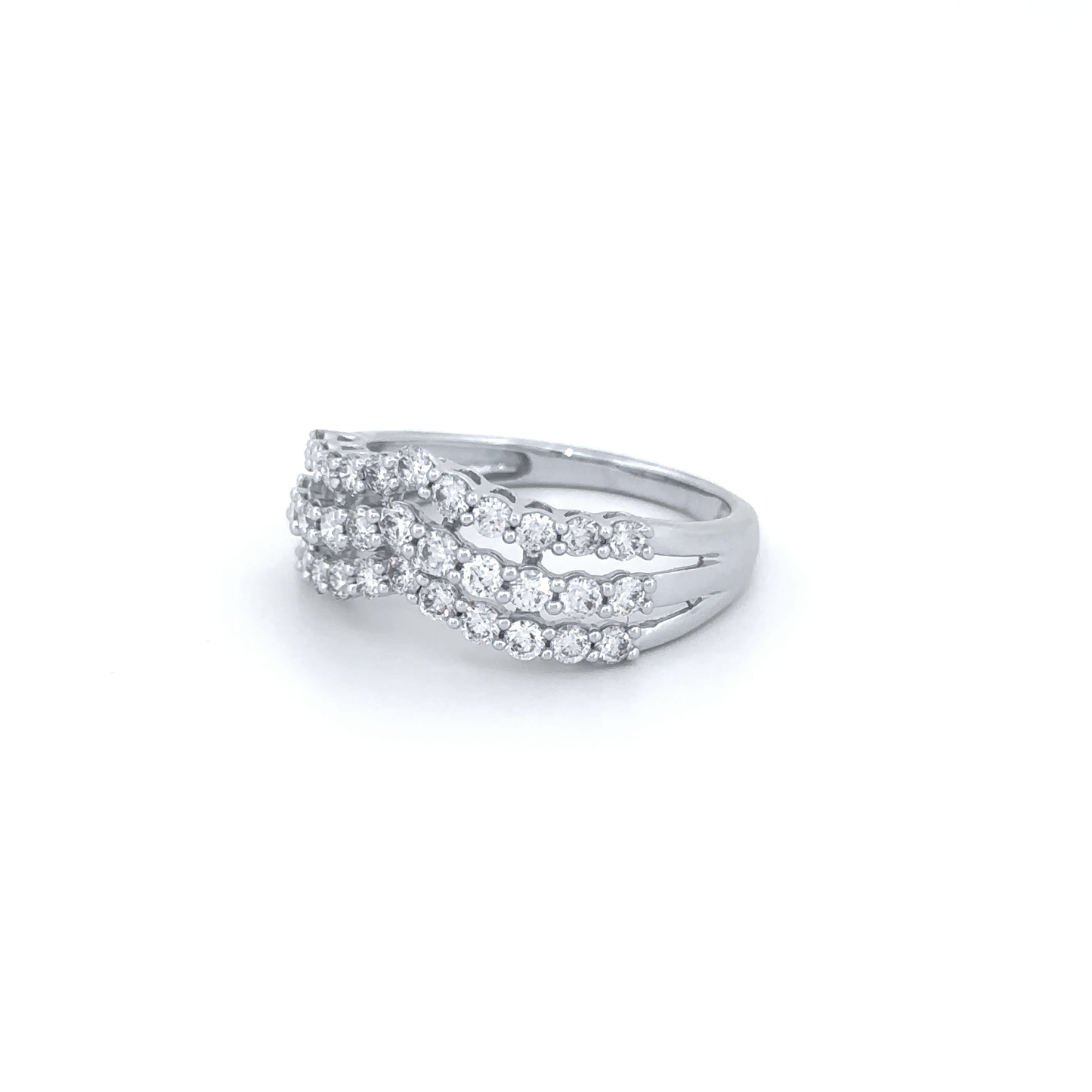 Elegant Multi-Row Diamond Ring