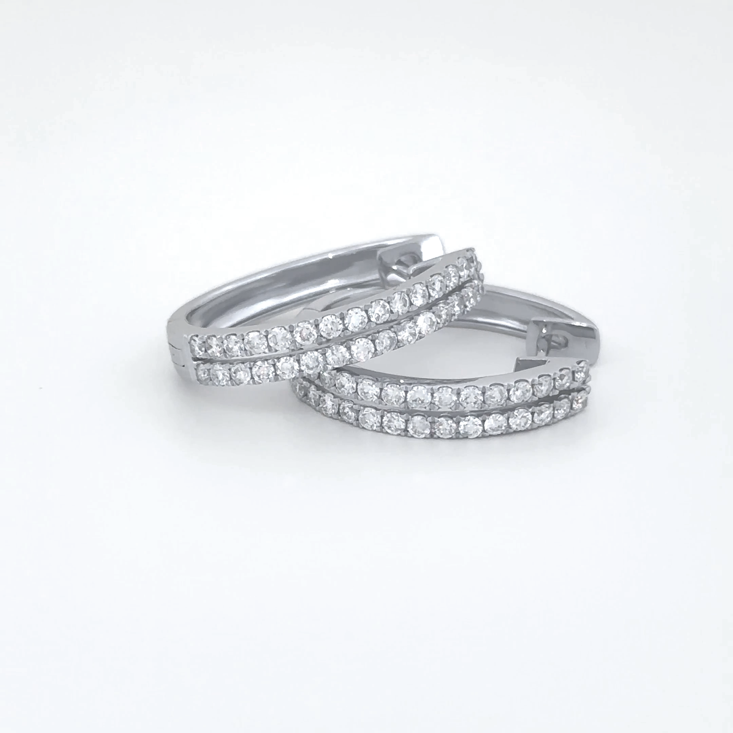 Classic White Gold Diamond Hoop Earrings