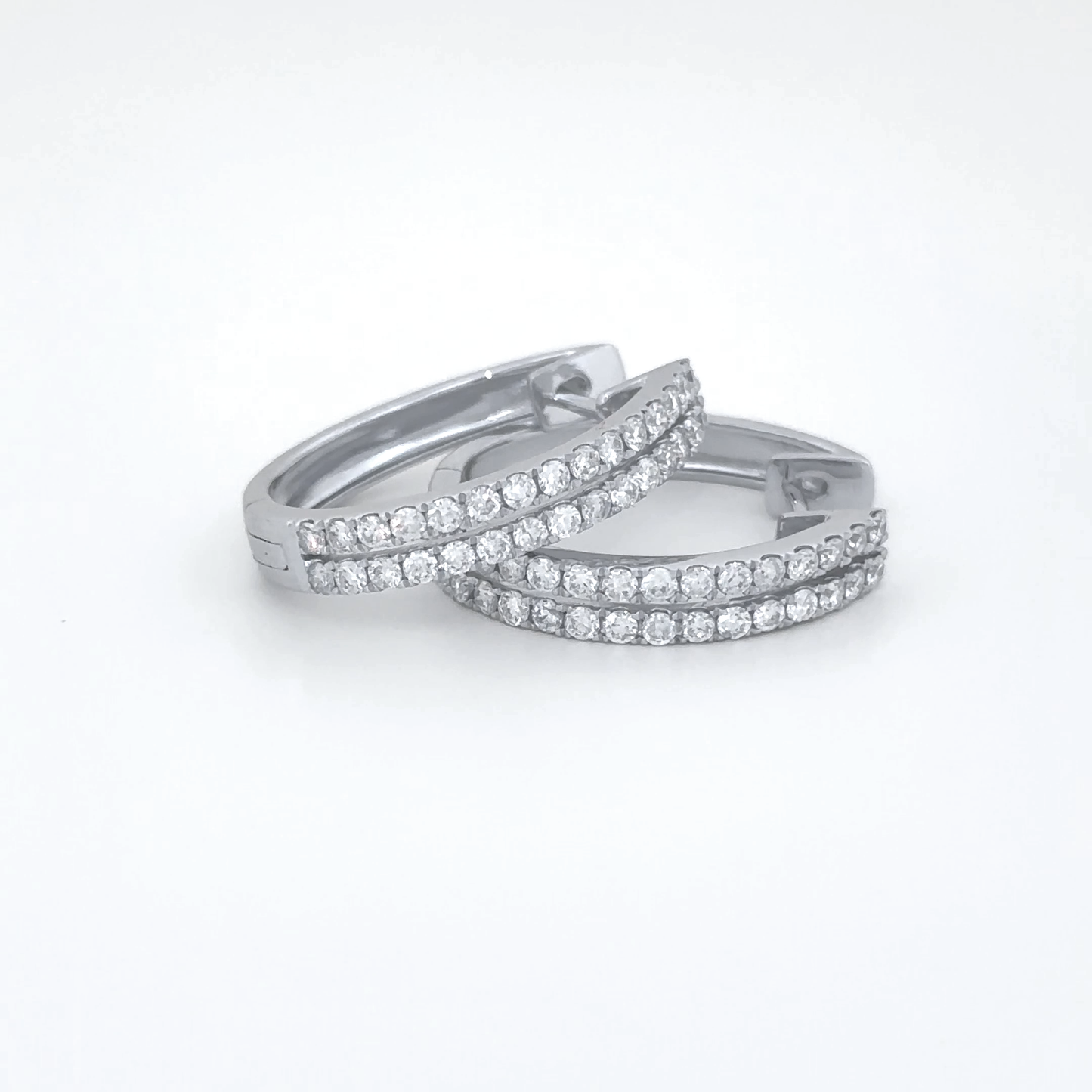 Classic White Gold Diamond Hoop Earrings