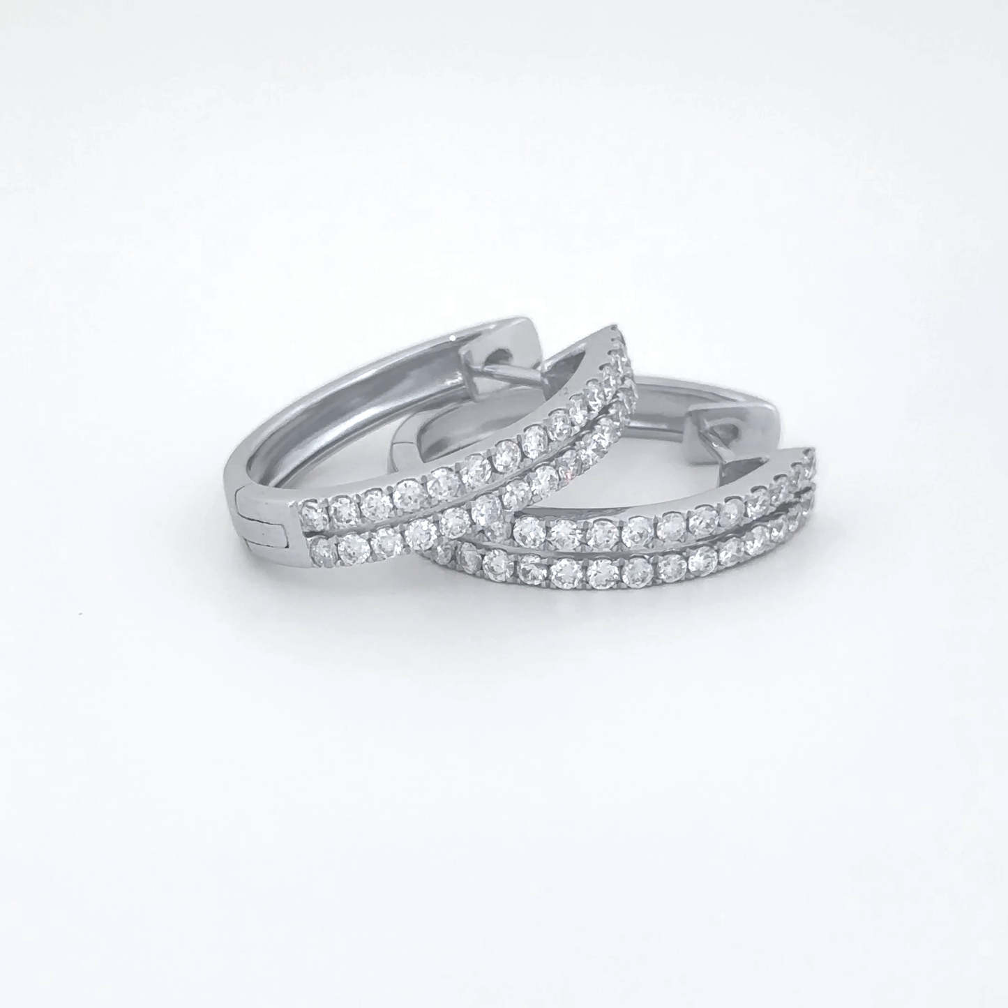 Classic White Gold Diamond Hoop Earrings