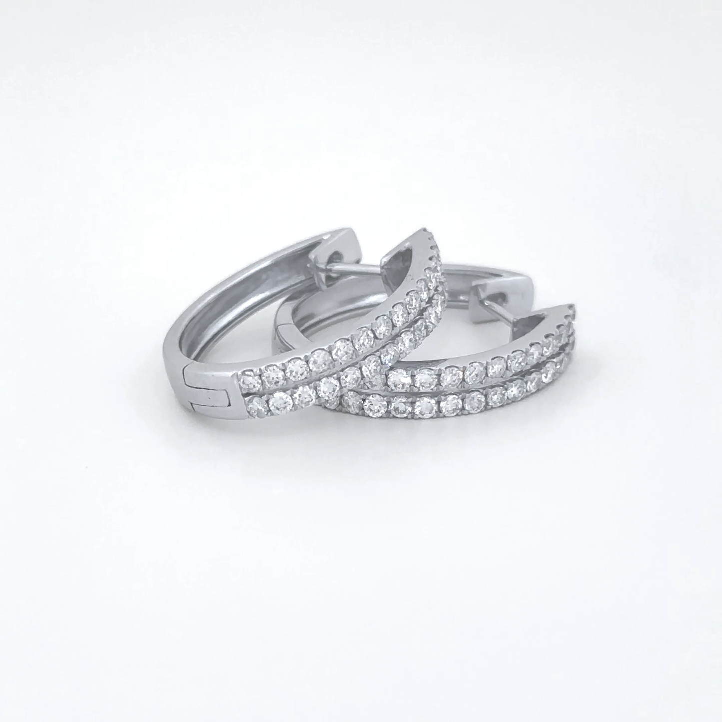 Classic White Gold Diamond Hoop Earrings