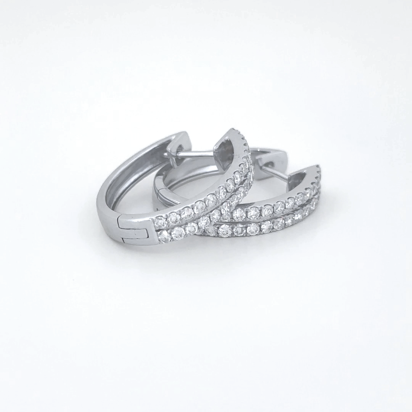 Classic White Gold Diamond Hoop Earrings