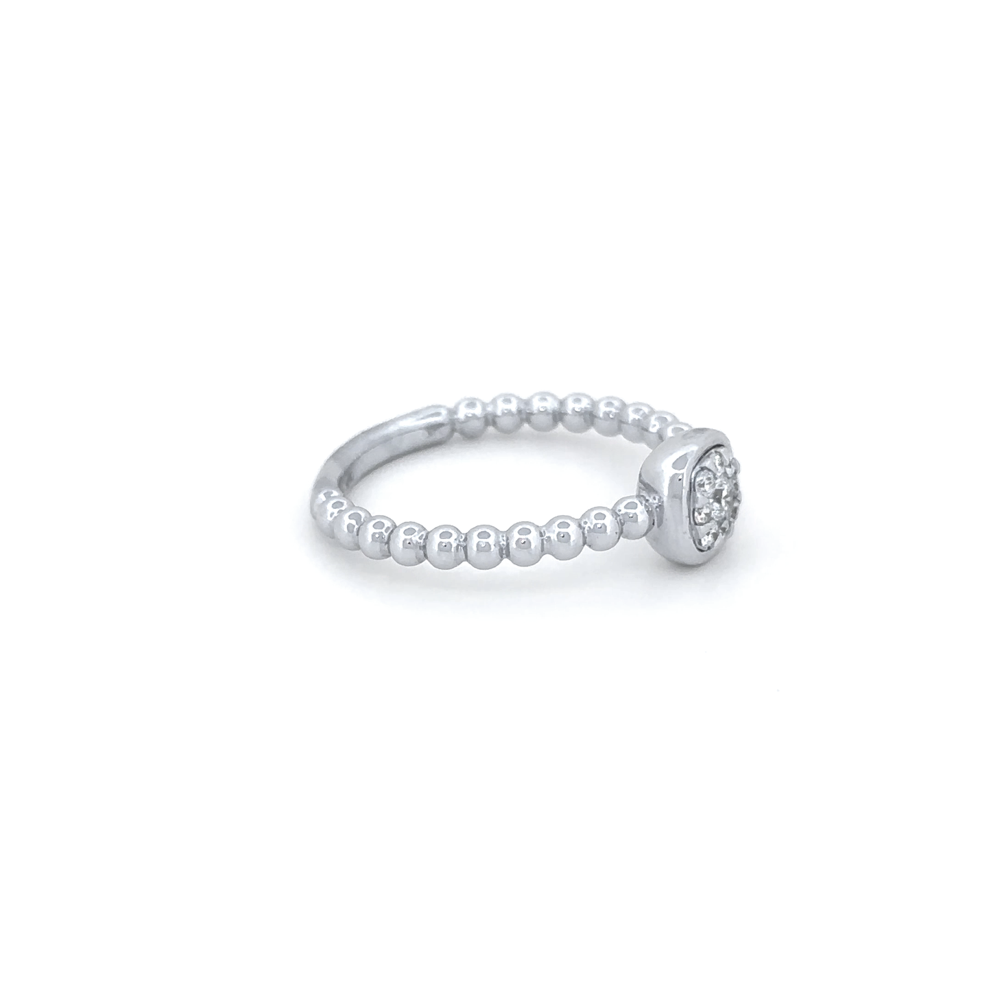 Beaded Band Diamond Ring