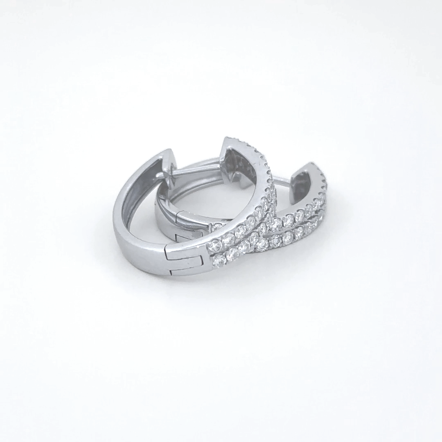 Classic White Gold Diamond Hoop Earrings