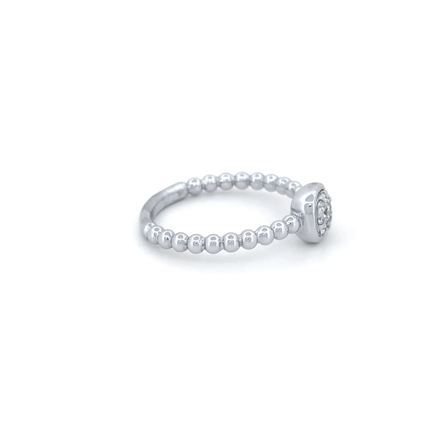 Beaded Band Diamond Ring