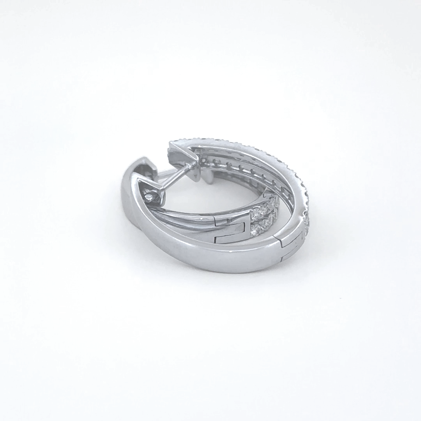 Classic White Gold Diamond Hoop Earrings