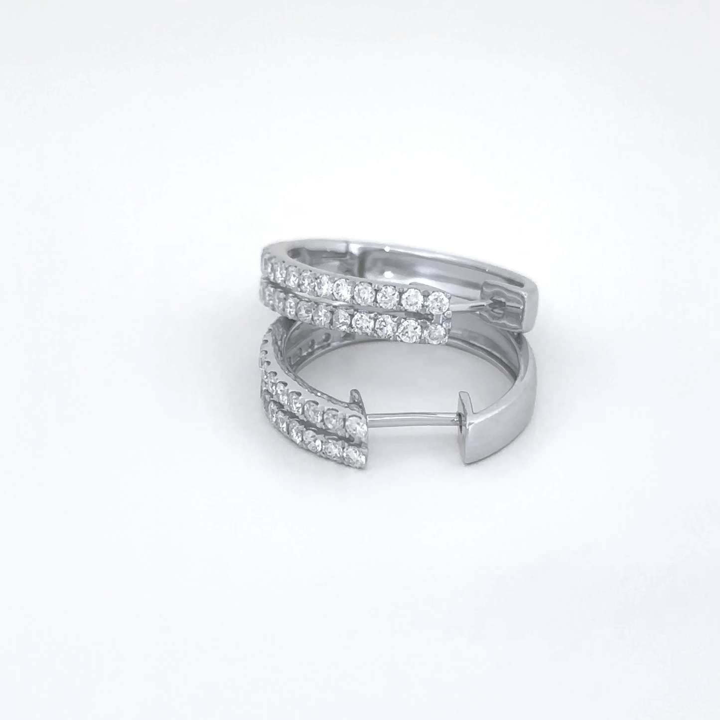 Classic White Gold Diamond Hoop Earrings