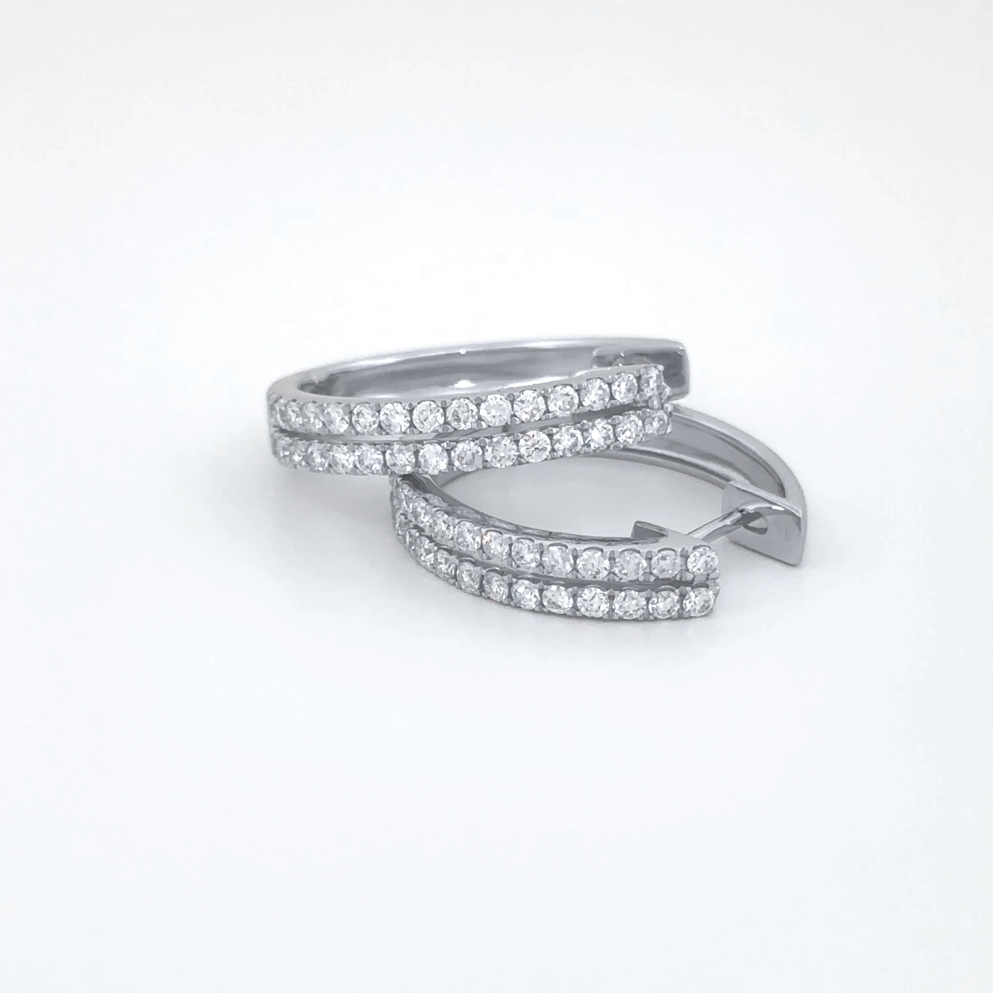 Classic White Gold Diamond Hoop Earrings