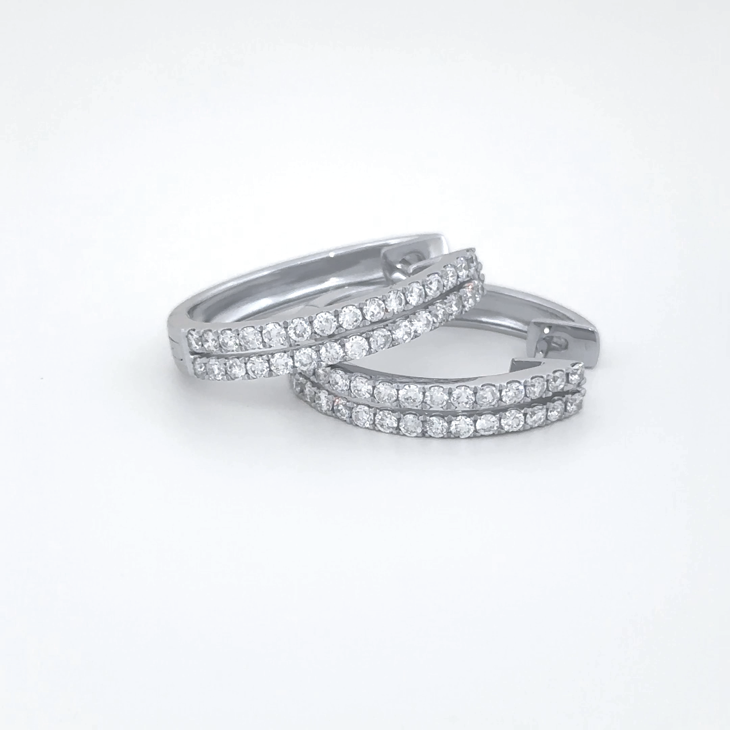 Classic White Gold Diamond Hoop Earrings