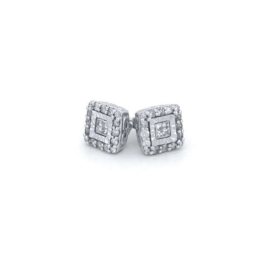 Radiant Squares Diamond Stud Earrings