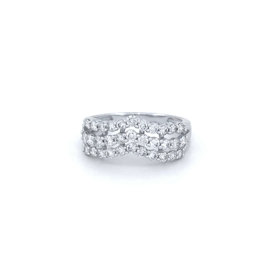 Elegant Multi-Row Diamond Ring